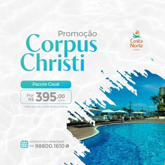 Feriado de Corpus Christi no paraíso!
Que tal aproveitar o feriado para relaxar com o som do mar, pé na areia e uma vista de tirar o fôlego? 🌊☀️🌴

Nosso pacote especial de Corpus Christi está imperdível:
🛏️ Hospedagem confortável
🍽️ Café da manhã delicioso
🏖️ Acesso exclusivo à praia
🧘‍♀️ Atividades de bem-estar
✨ E muito mais!

Garanta já seu lugar nesse refúgio inesquecível!

🗓️ Reserve pelo WhatsApp:
📲 (12) 98800-1610

🌐Visite nosso site na Bio
@hotelcostanorte

#HotelCostaNorte #CorpusChristi #FeriadoNaPraia #HotelComVista #RelaxarÉPreciso